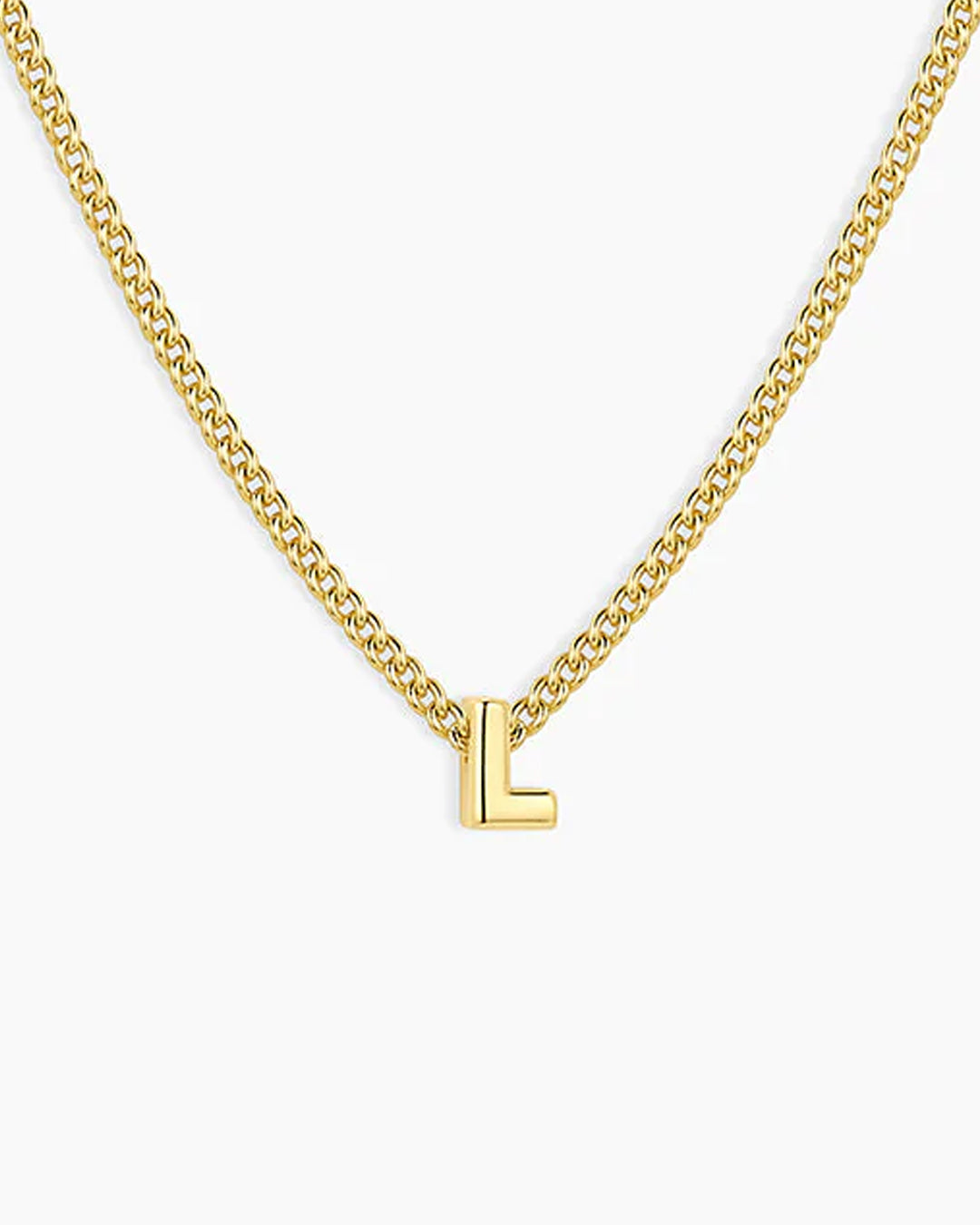 Wilder Mini Alphabet Necklace || option::18K Gold Plated, L