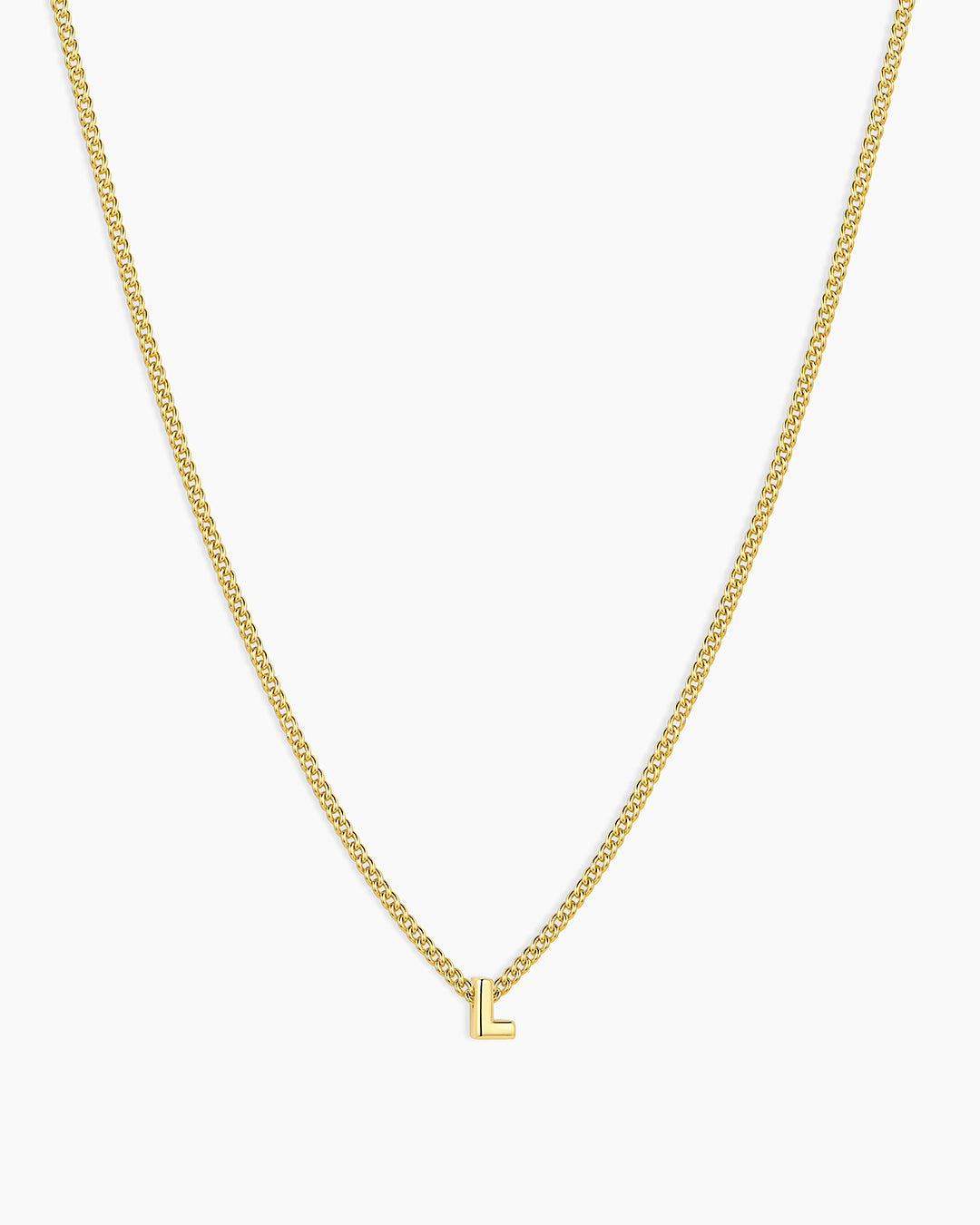 Wilder Mini Alphabet Necklace || option::18K Gold Plated, L