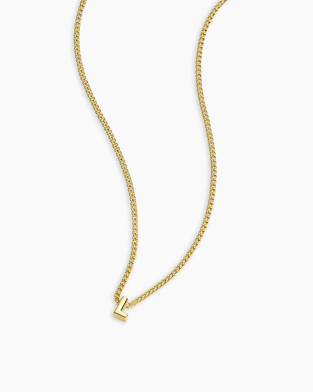 Wilder Mini Alphabet Necklace || option::18K Gold Plated, L