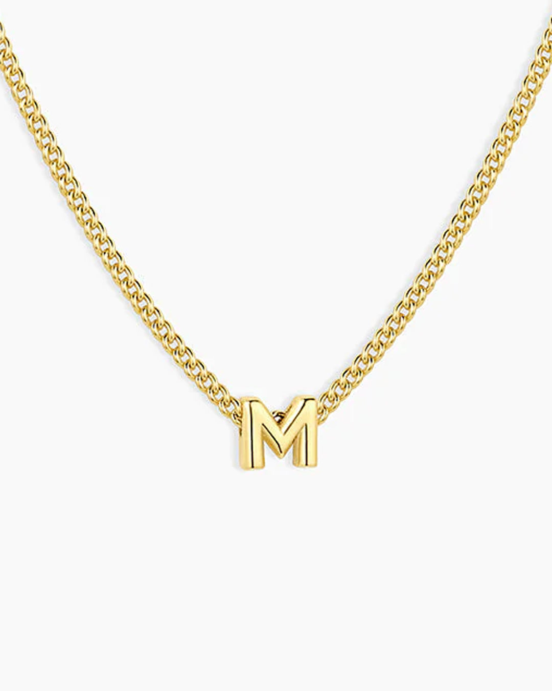 Wilder Mini Alphabet Necklace || option::18K Gold Plated, M