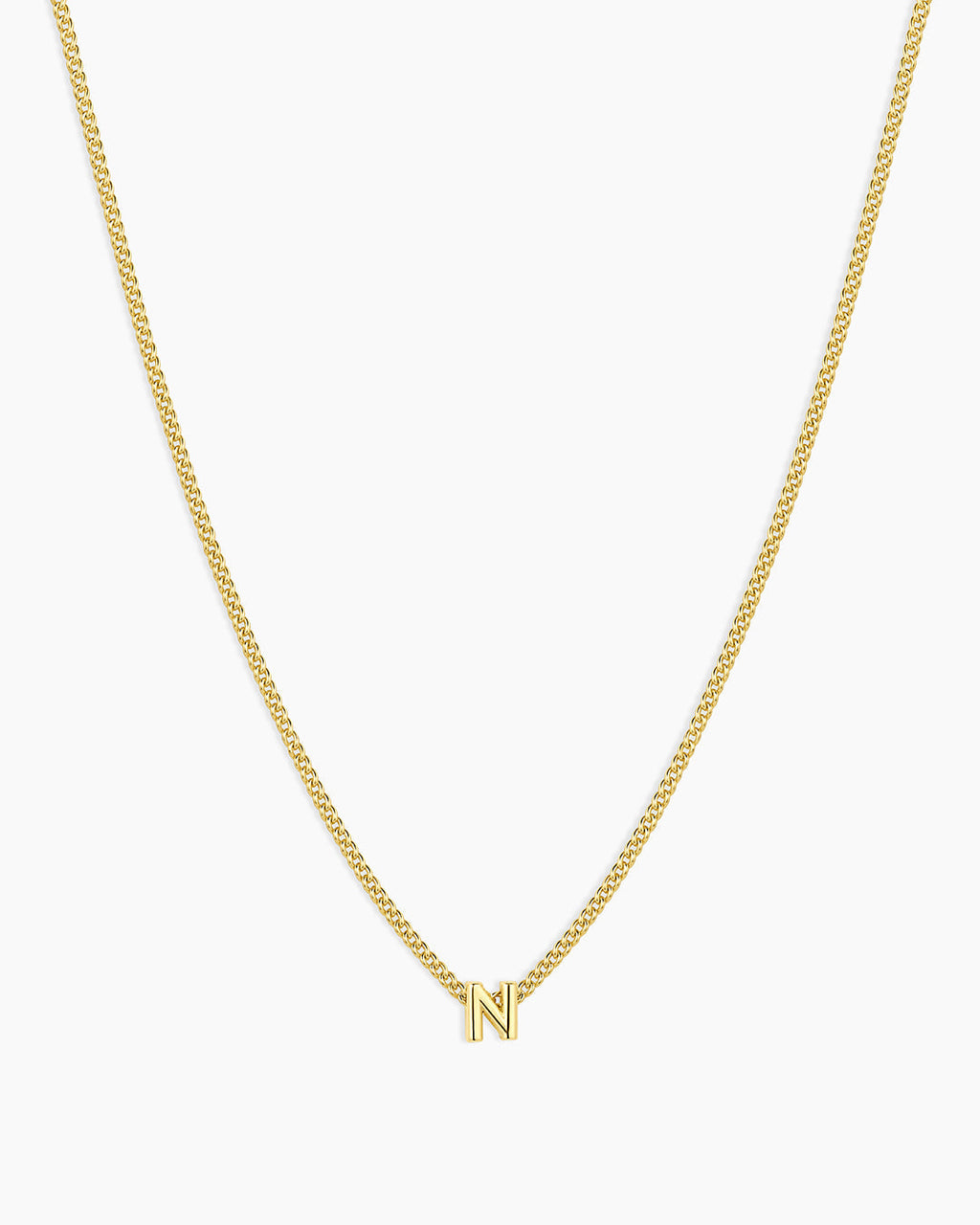 Wilder Mini Alphabet Necklace || option::18K Gold Plated, N