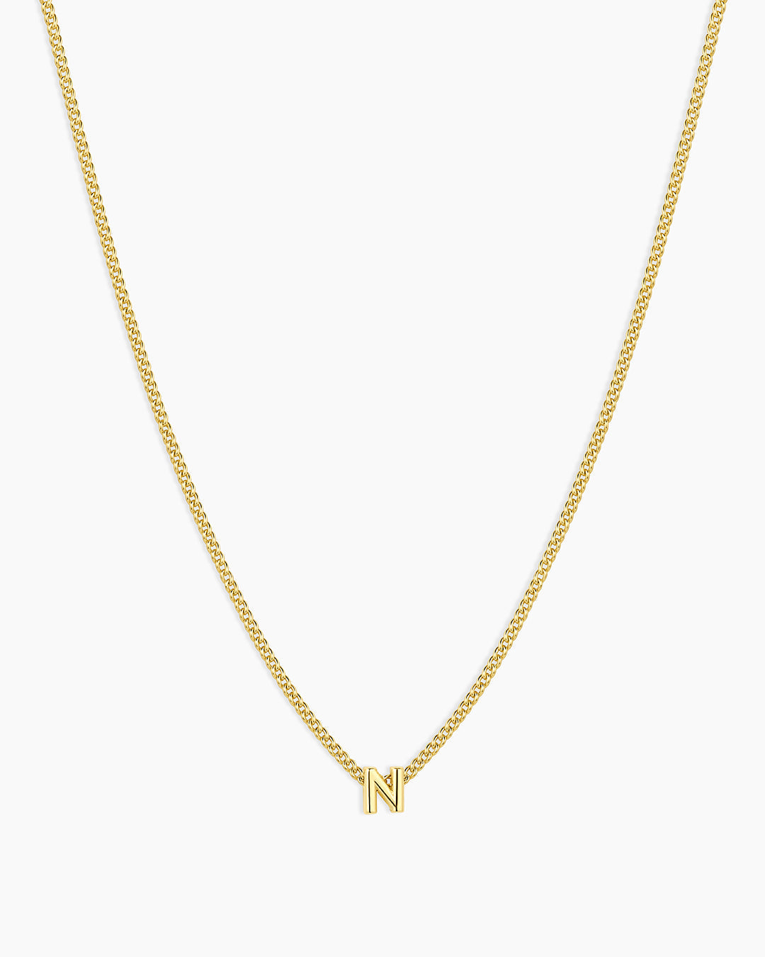Wilder Mini Alphabet Necklace || option::18K Gold Plated, N