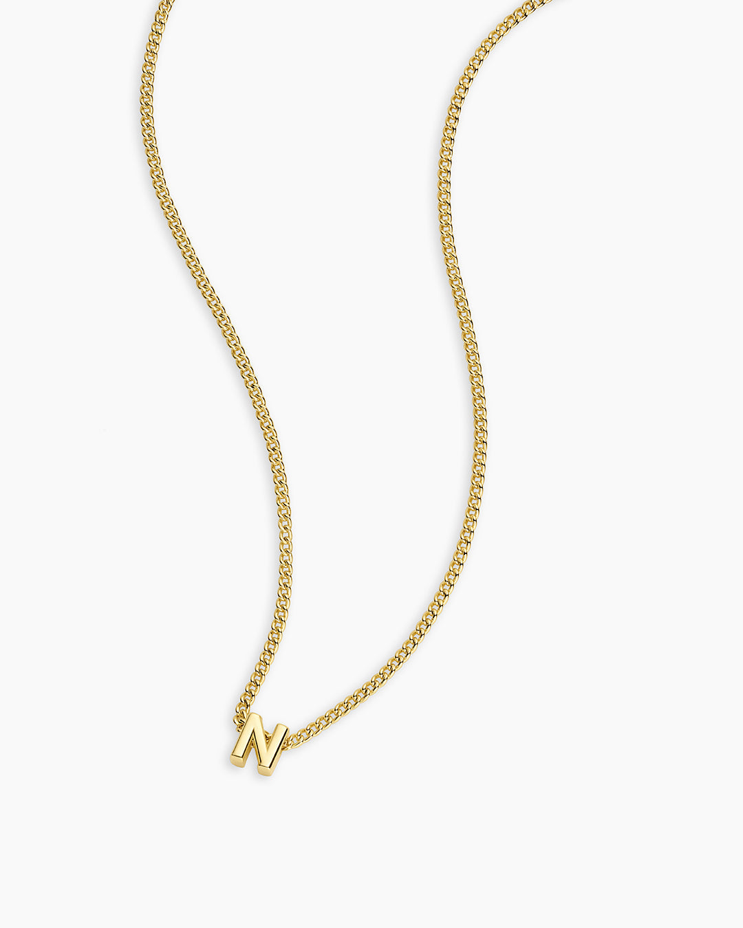 Wilder Mini Alphabet Necklace || option::18K Gold Plated, N