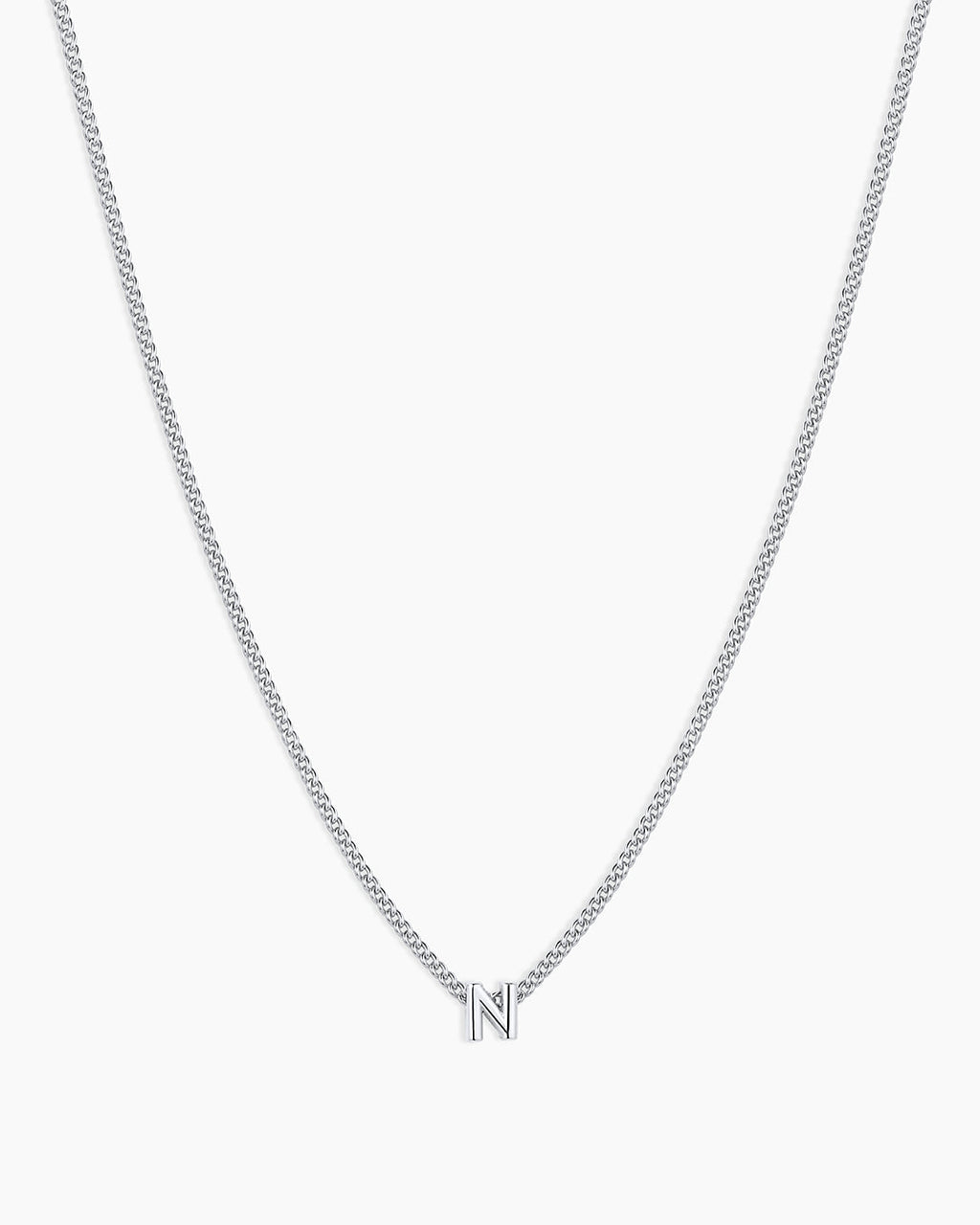 Wilder Mini Alphabet Necklace || option::Silver Plated, N