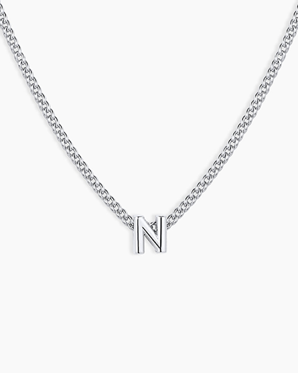 Wilder Mini Alphabet Necklace || option::Silver Plated, N