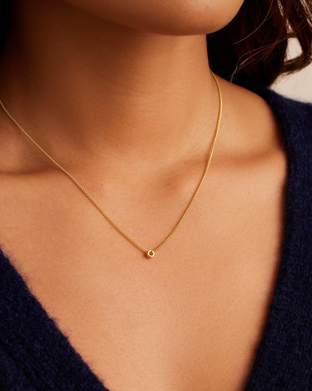 Wilder Mini Alphabet Necklace || option::18K Gold Plated, O