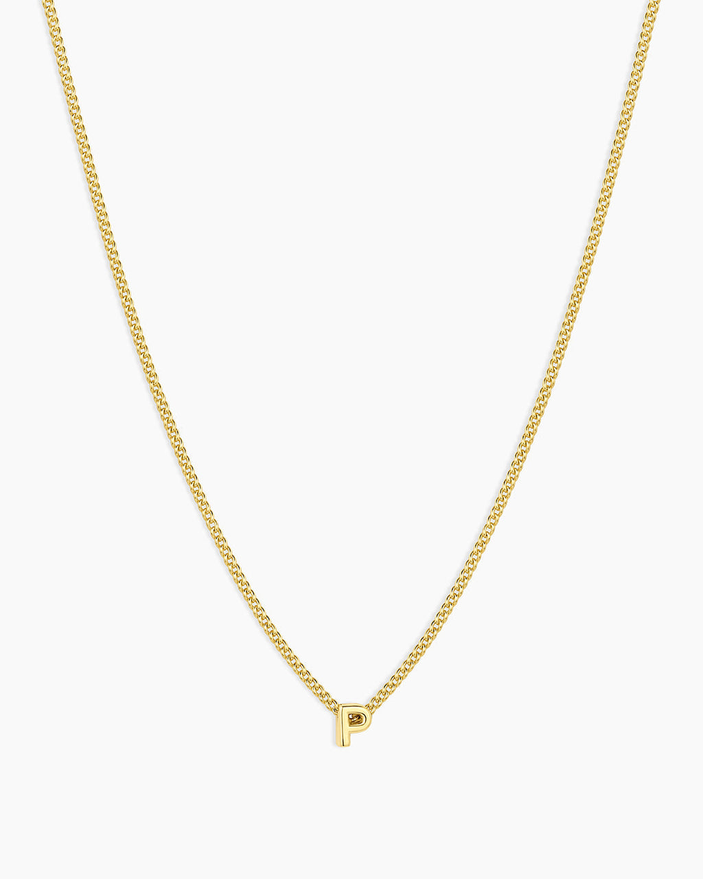 Wilder Mini Alphabet Necklace || option::18K Gold Plated, P