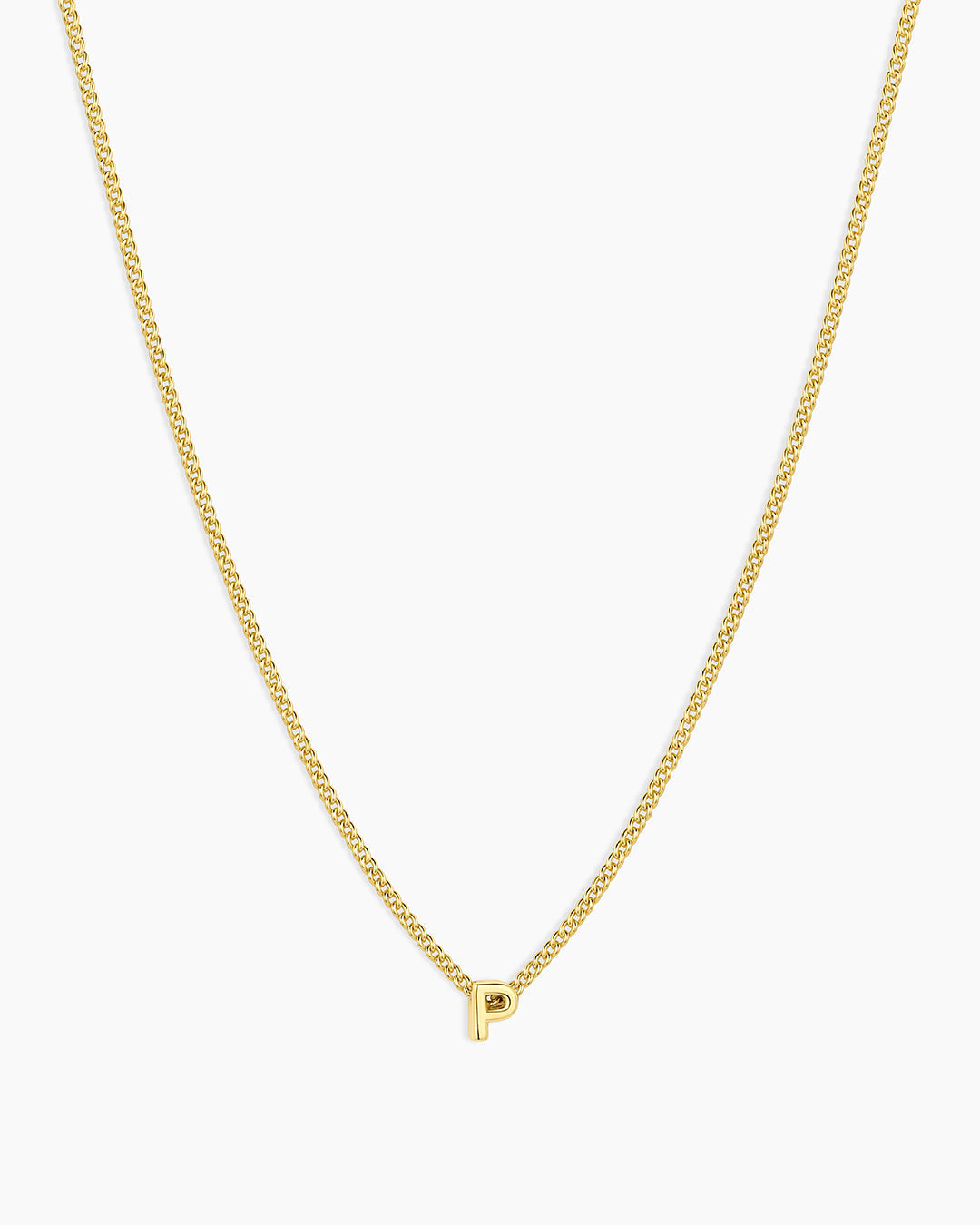 Wilder Mini Alphabet Necklace || option::18K Gold Plated, P