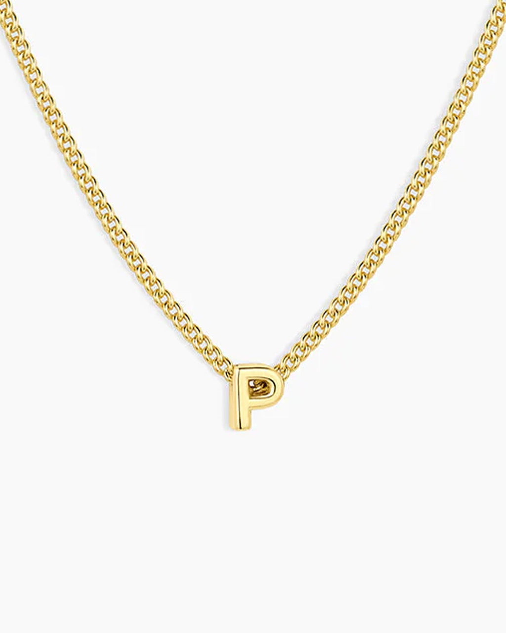 Wilder Mini Alphabet Necklace || option::18K Gold Plated, P
