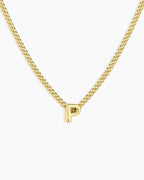 Wilder Mini Alphabet Necklace || option::18K Gold Plated, P