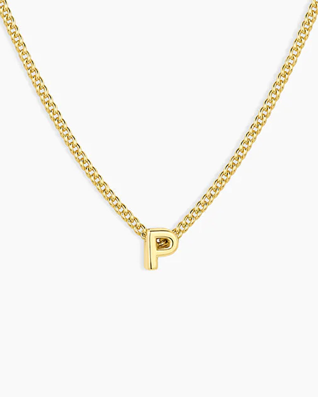 Wilder Mini Alphabet Necklace || option::18K Gold Plated, P