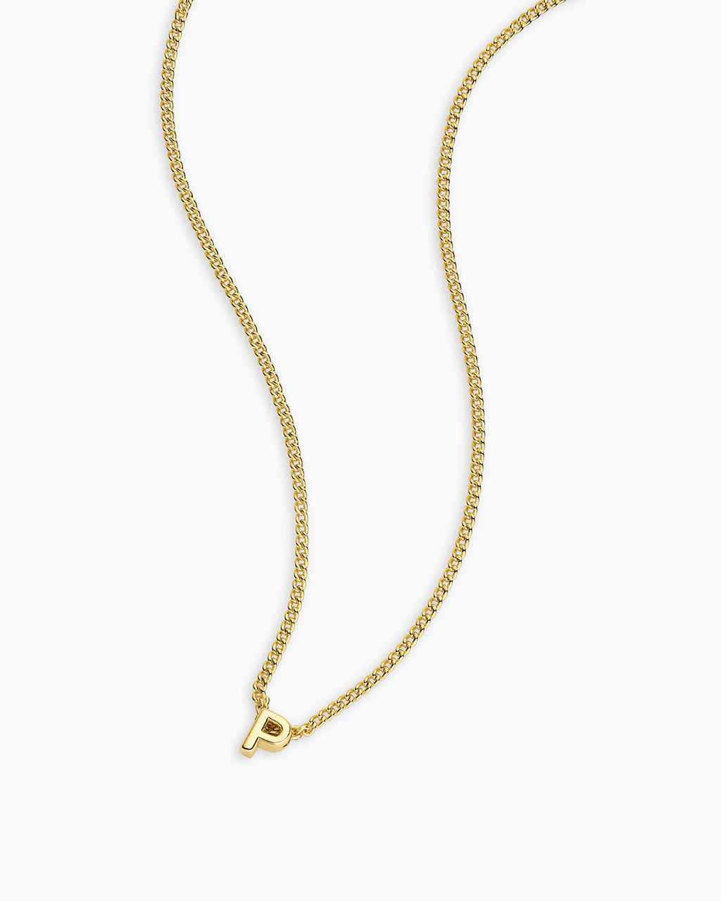 Wilder Mini Alphabet Necklace || option::18K Gold Plated, P