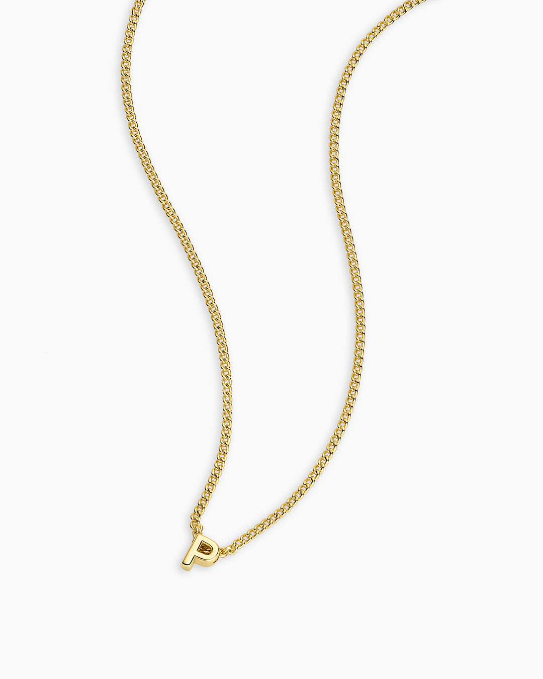 Wilder Mini Alphabet Necklace || option::18K Gold Plated, P