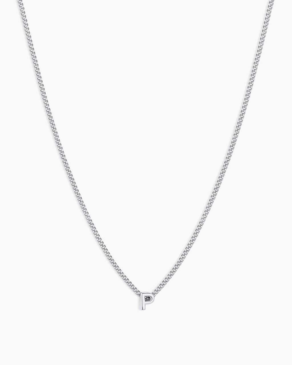 Wilder Mini Alphabet Necklace || option::Silver Plated, P