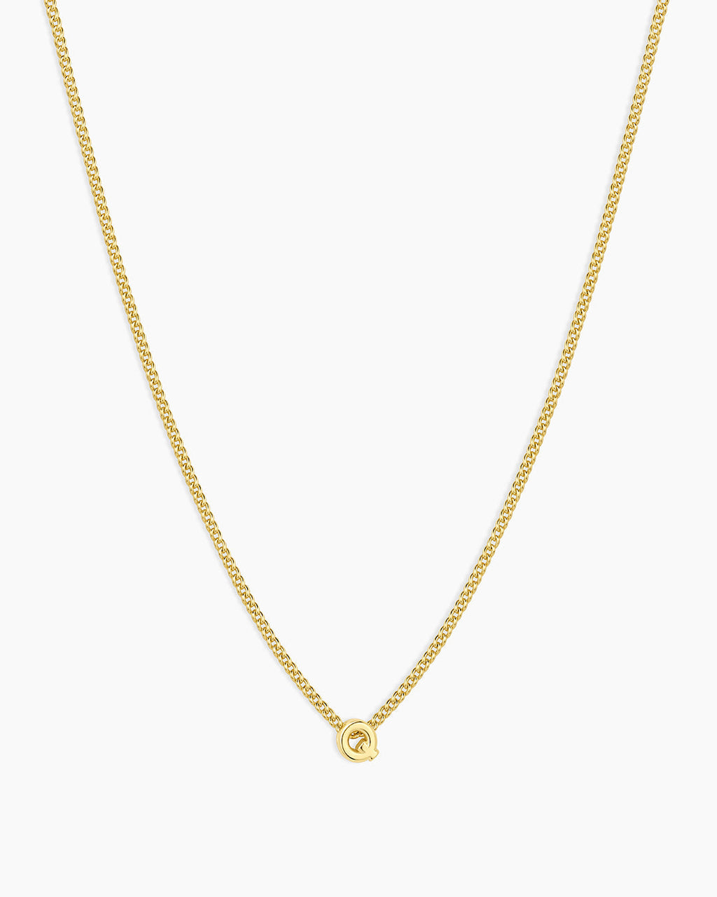 Wilder Mini Alphabet Necklace || option::18K Gold Plated, Q