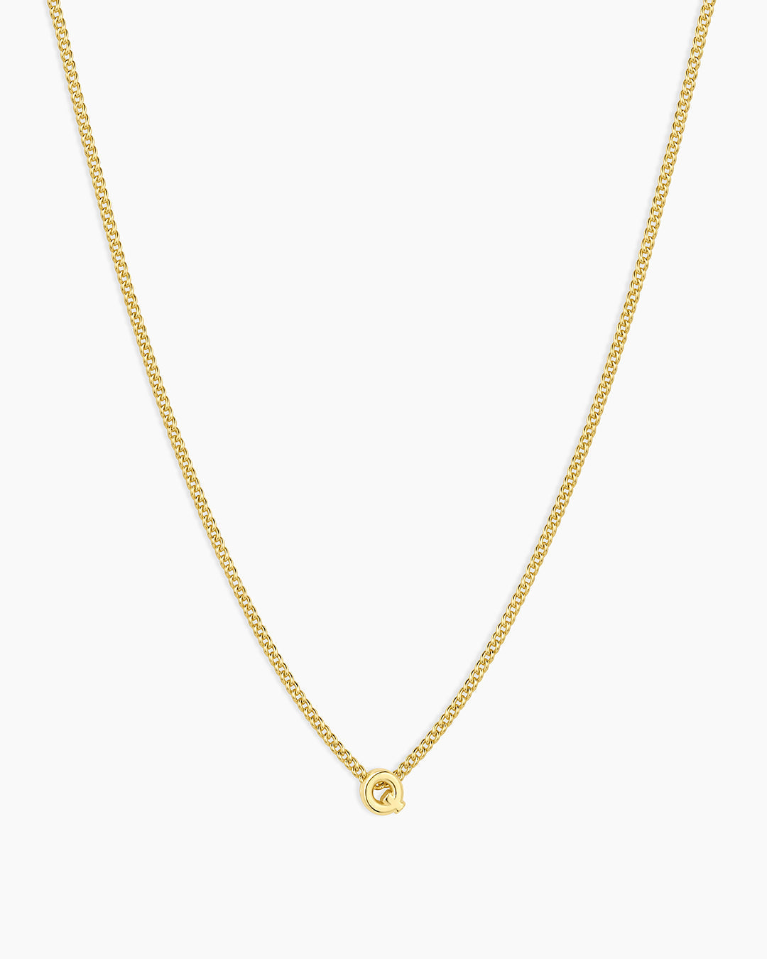 Wilder Mini Alphabet Necklace || option::18K Gold Plated, Q