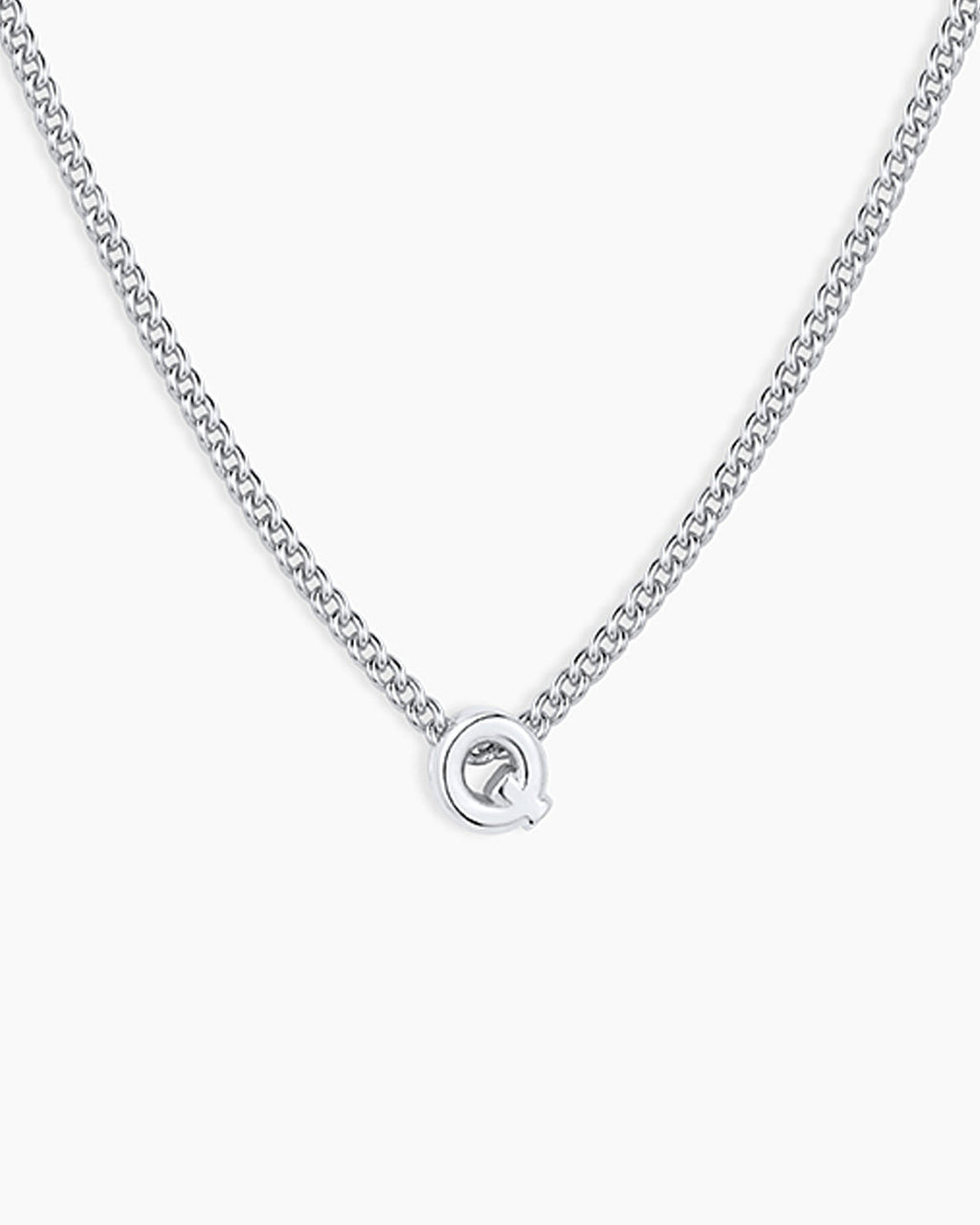 Wilder Mini Alphabet Necklace || option::Silver Plated, Q