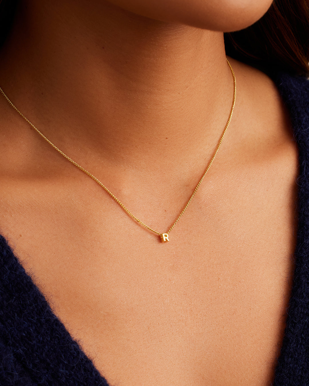 Wilder Mini Alphabet Necklace || option::18K Gold Plated, R