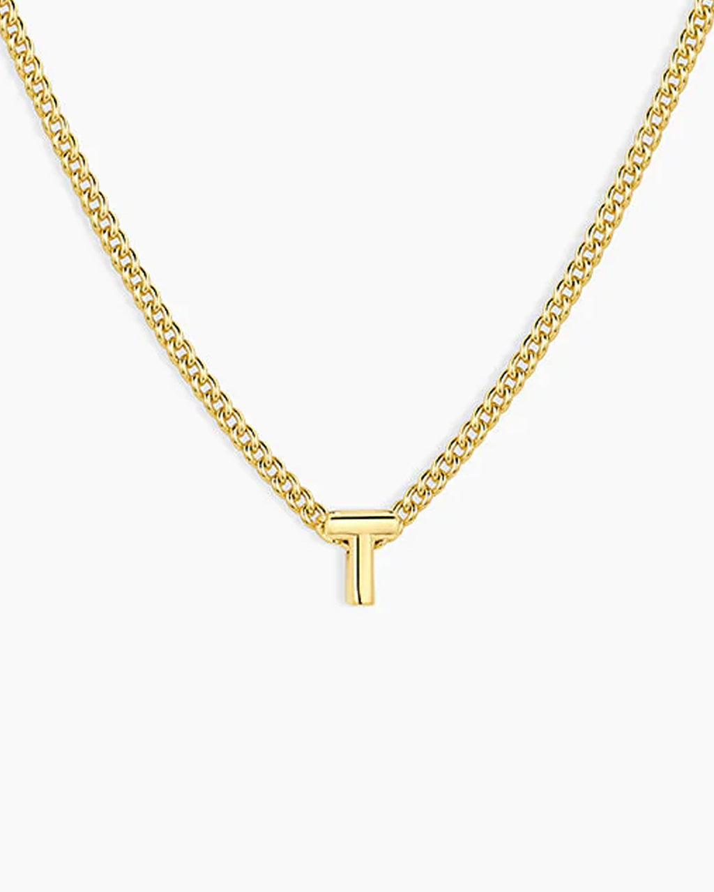 Wilder Mini Alphabet Necklace || option::18K Gold Plated, T