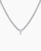 Wilder Mini Alphabet Necklace || option::Silver Plated T