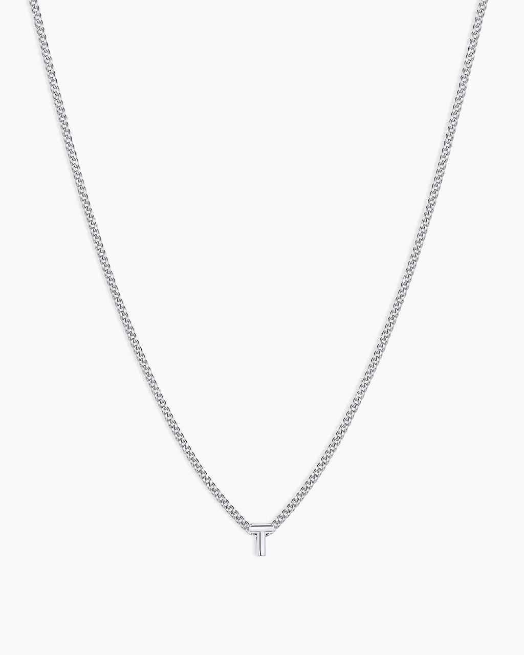 Wilder Mini Alphabet Necklace || option::Silver Plated, T