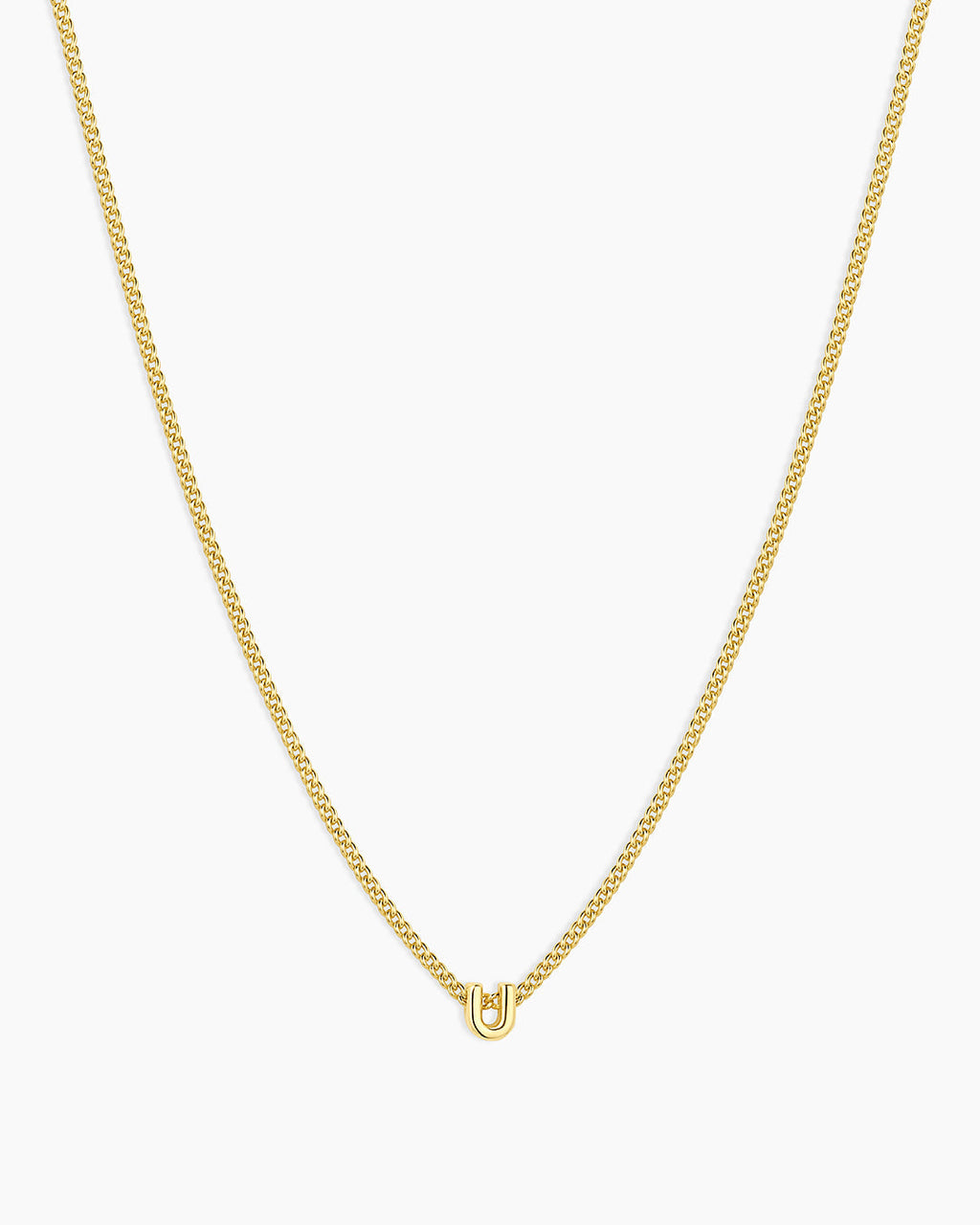 Wilder Mini Alphabet Necklace || option::18K Gold Plated, U
