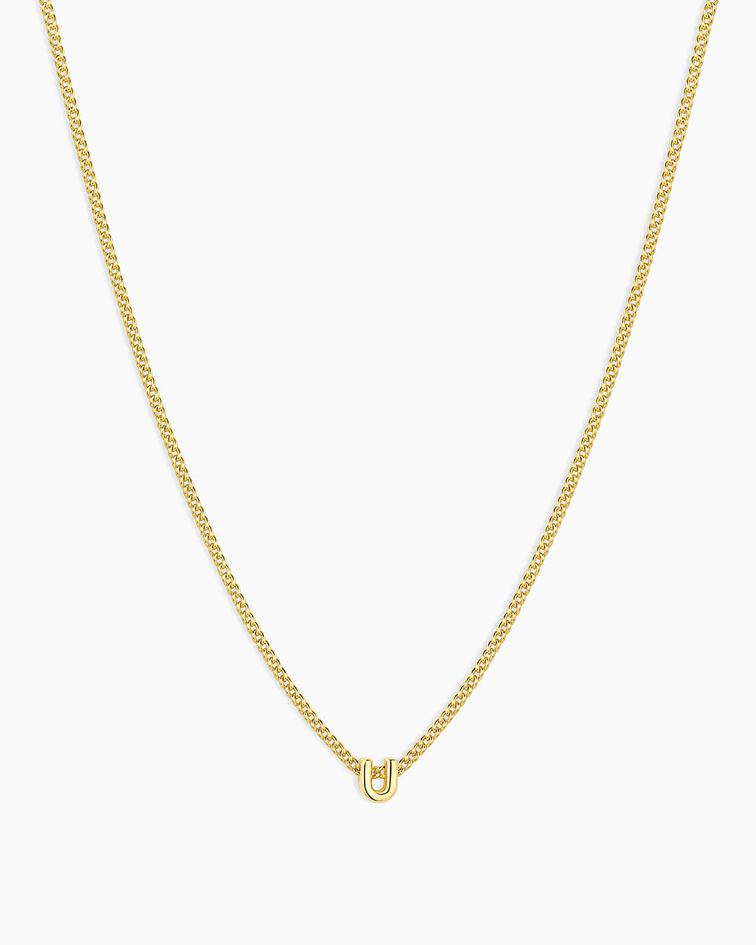 Wilder Mini Alphabet Necklace || option::18K Gold Plated, U