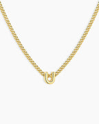 Wilder Mini Alphabet Necklace || option::18K Gold Plated, U