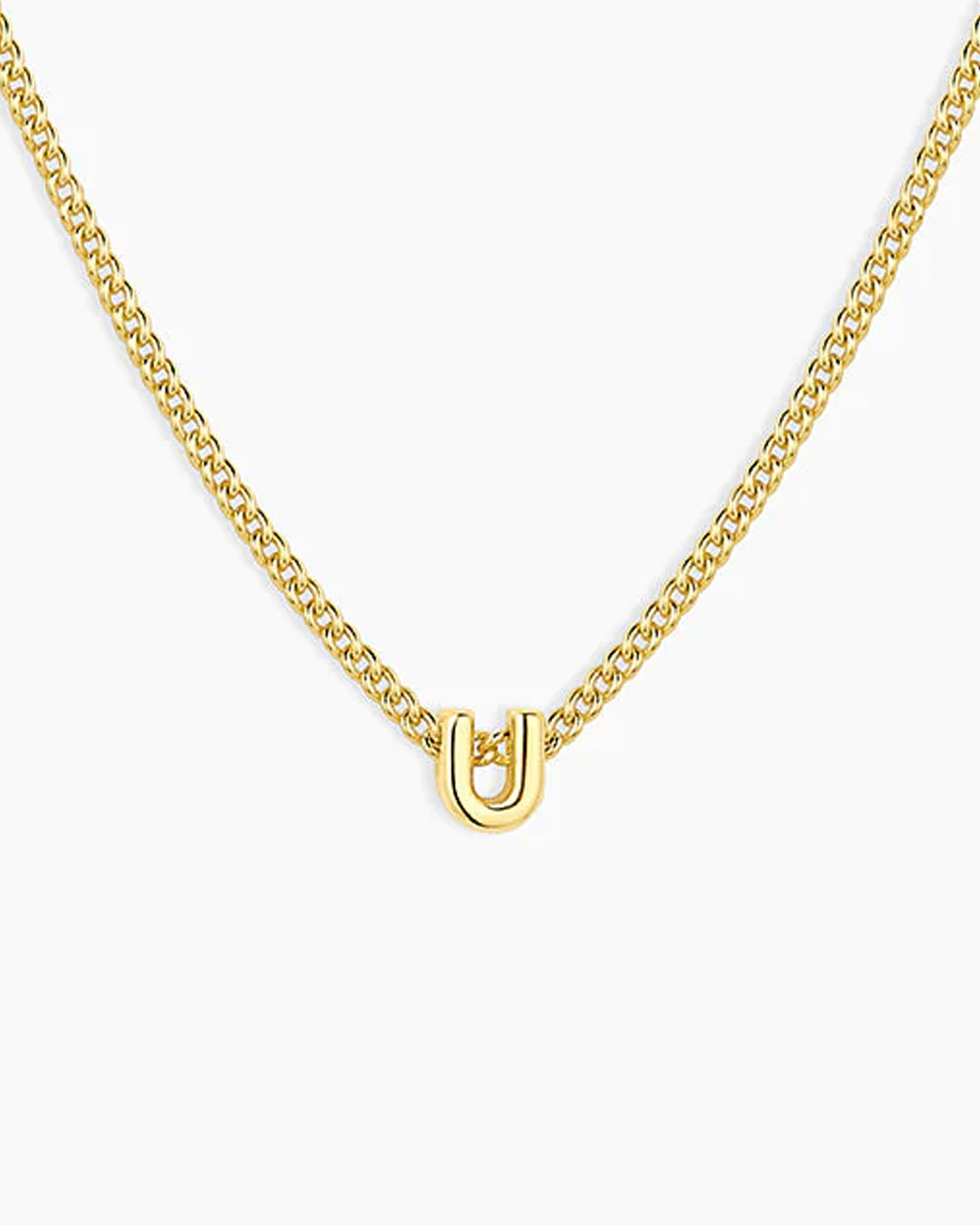 Wilder Mini Alphabet Necklace || option::18K Gold Plated, U