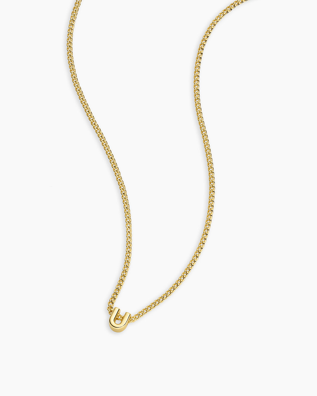 Wilder Mini Alphabet Necklace || option::18K Gold Plated, U