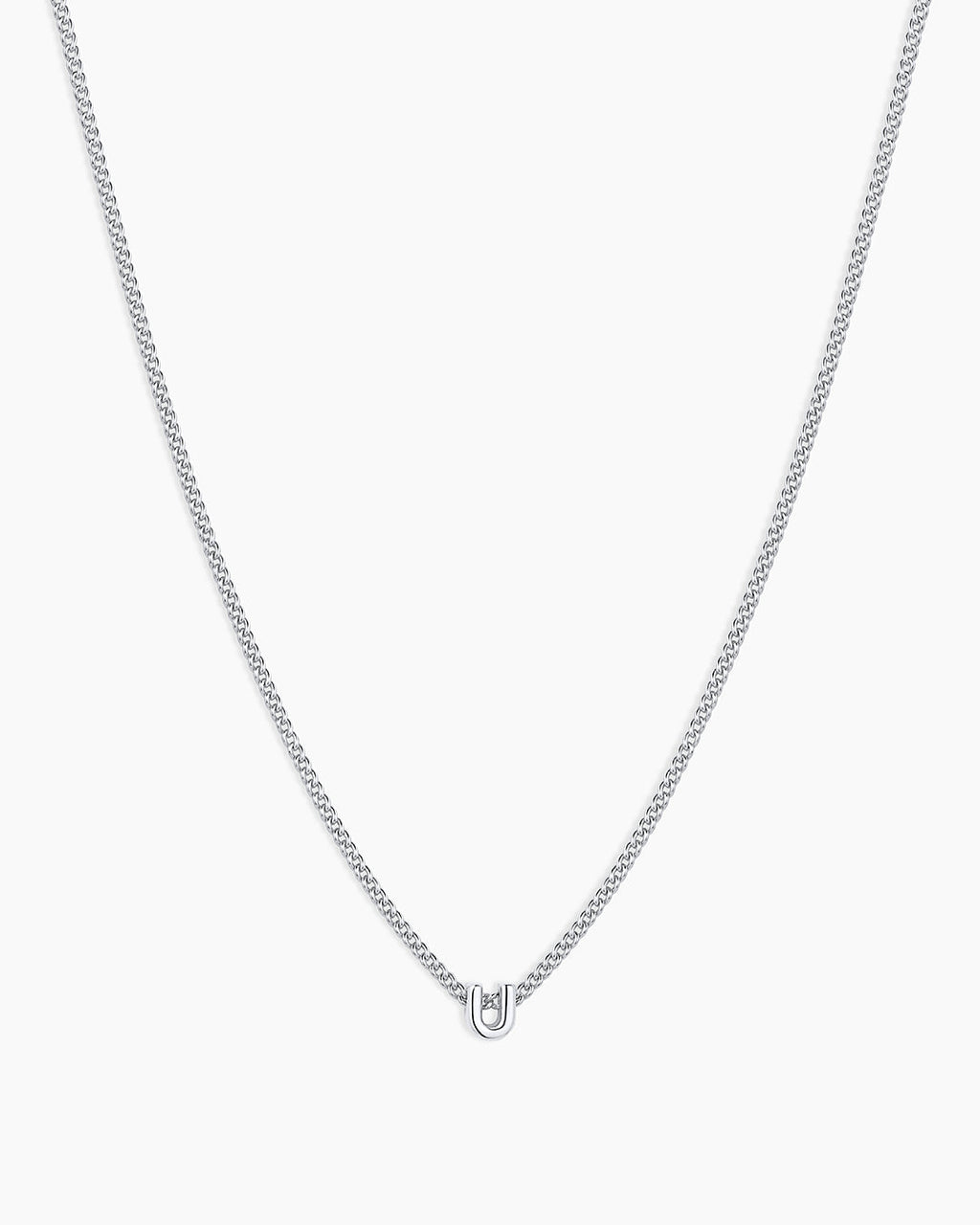 Wilder Mini Alphabet Necklace || option::Silver Plated, U