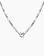 Wilder Mini Alphabet Necklace || option::Silver Plated, U