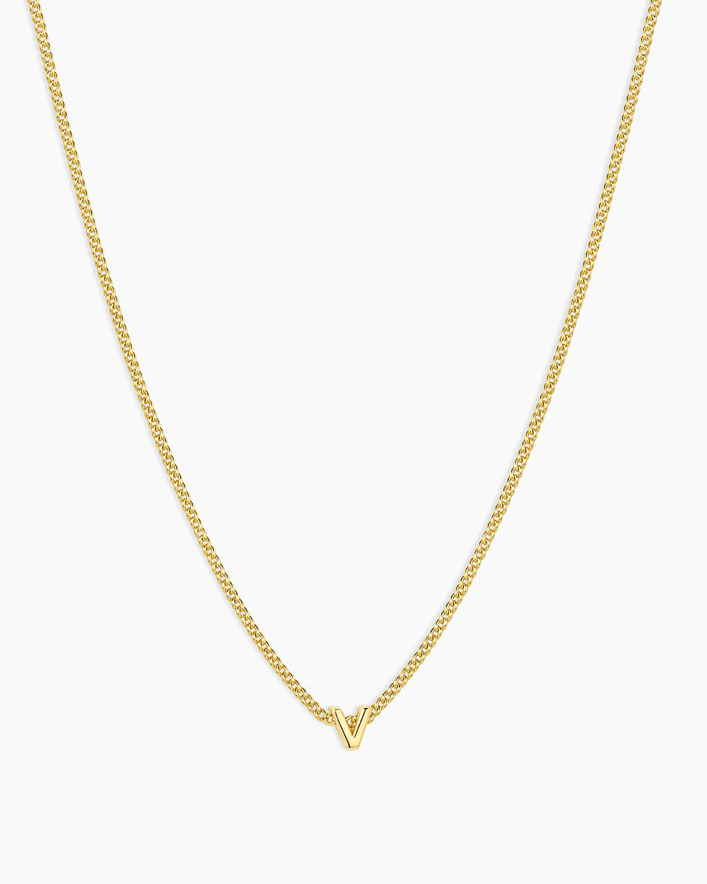 Wilder Mini Alphabet Necklace || option::18K Gold Plated, V