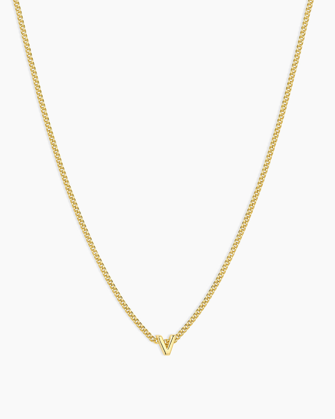 Wilder Mini Alphabet Necklace || option::18K Gold Plated, V