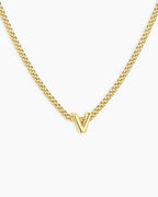 Wilder Mini Alphabet Necklace || option::18K Gold Plated, V