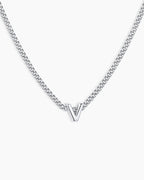 Wilder Mini Alphabet Necklace || option::Silver Plated, V