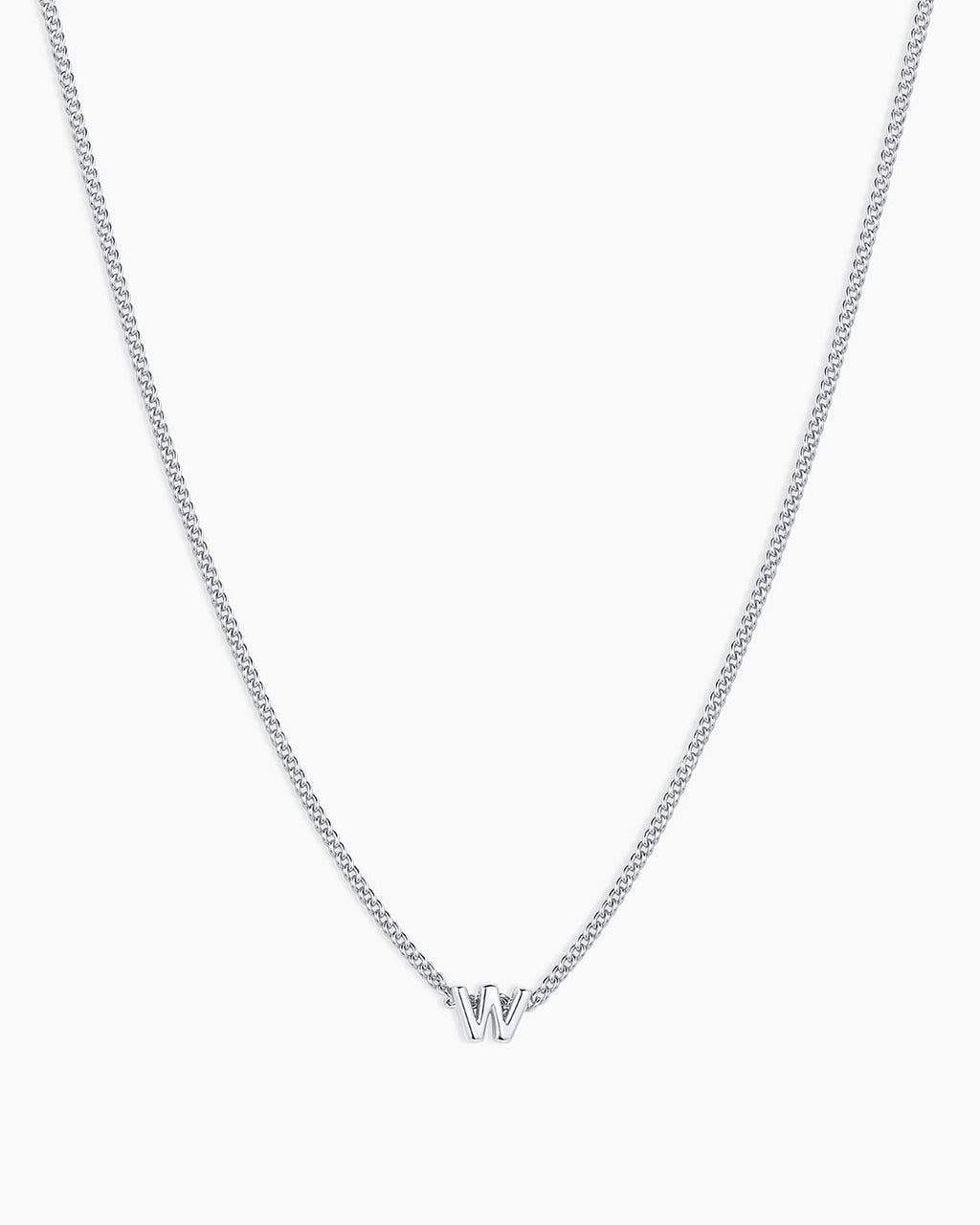 Wilder Mini Alphabet Necklace || option::Silver Plated, W