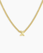 Wilder Mini Alphabet Necklace || option::18K Gold Plated, X