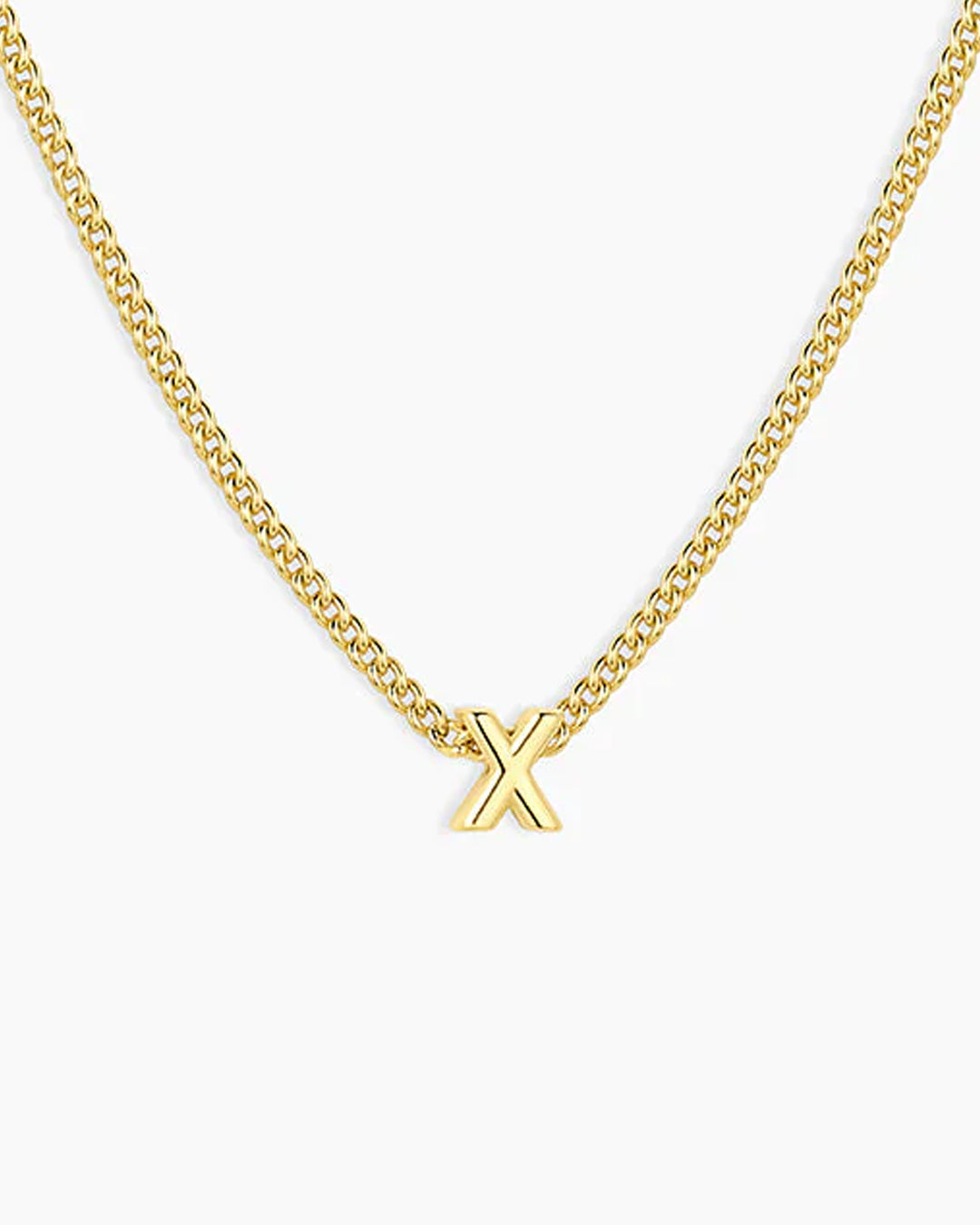 Wilder Mini Alphabet Necklace || option::18K Gold Plated, X