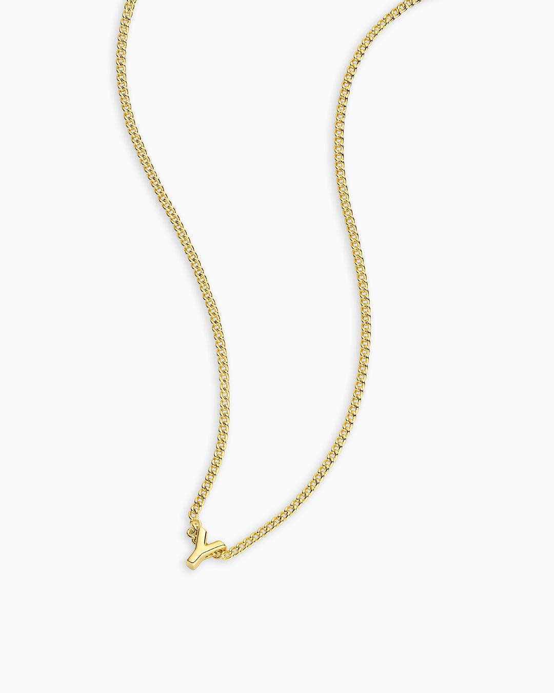 Wilder Mini Alphabet Necklace || option::18K Gold Plated, Y