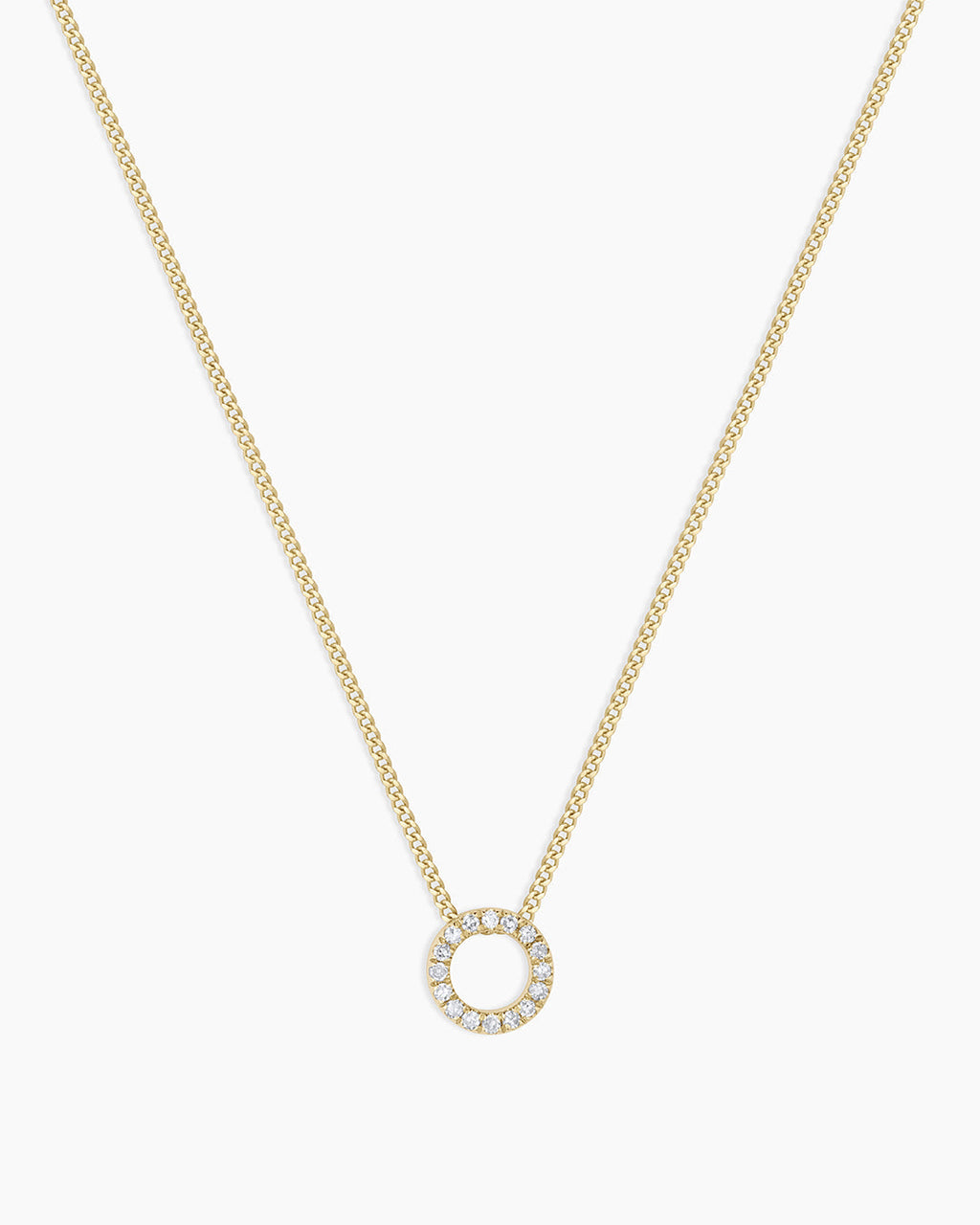 Diamond Alphabet Necklace || option::14K Solid Gold, O