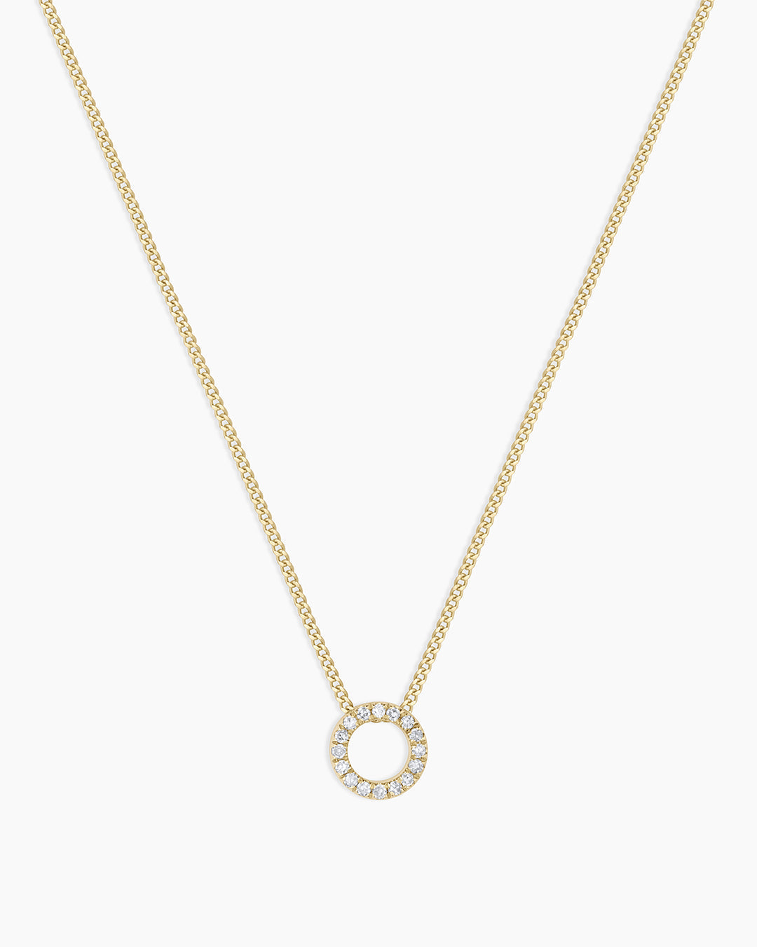Diamond Alphabet Necklace || option::14K Solid Gold, O