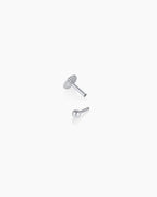 14K Gold Newport Flat Back Single Stud || option::14K Solid White Gold
