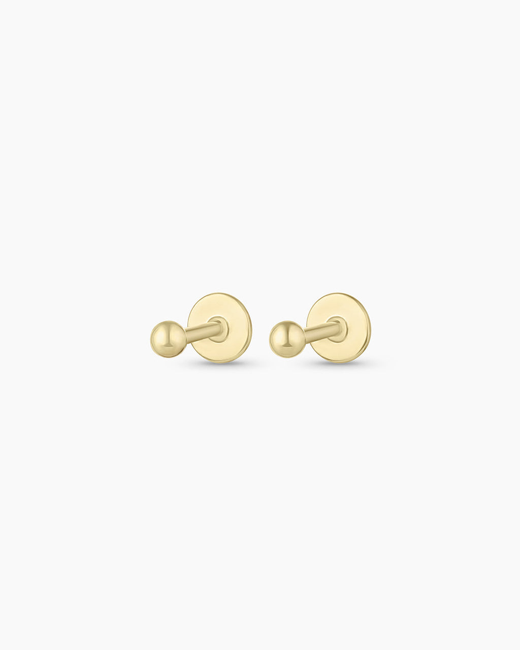 14K Gold Newport Threaded Flatback Studs || option::14K Solid Gold