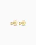 14K Gold Newport Threaded Flatback Studs || option::14K Solid Gold
