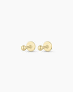 14K Gold Newport Threaded Flatback Studs || option::14K Solid Gold