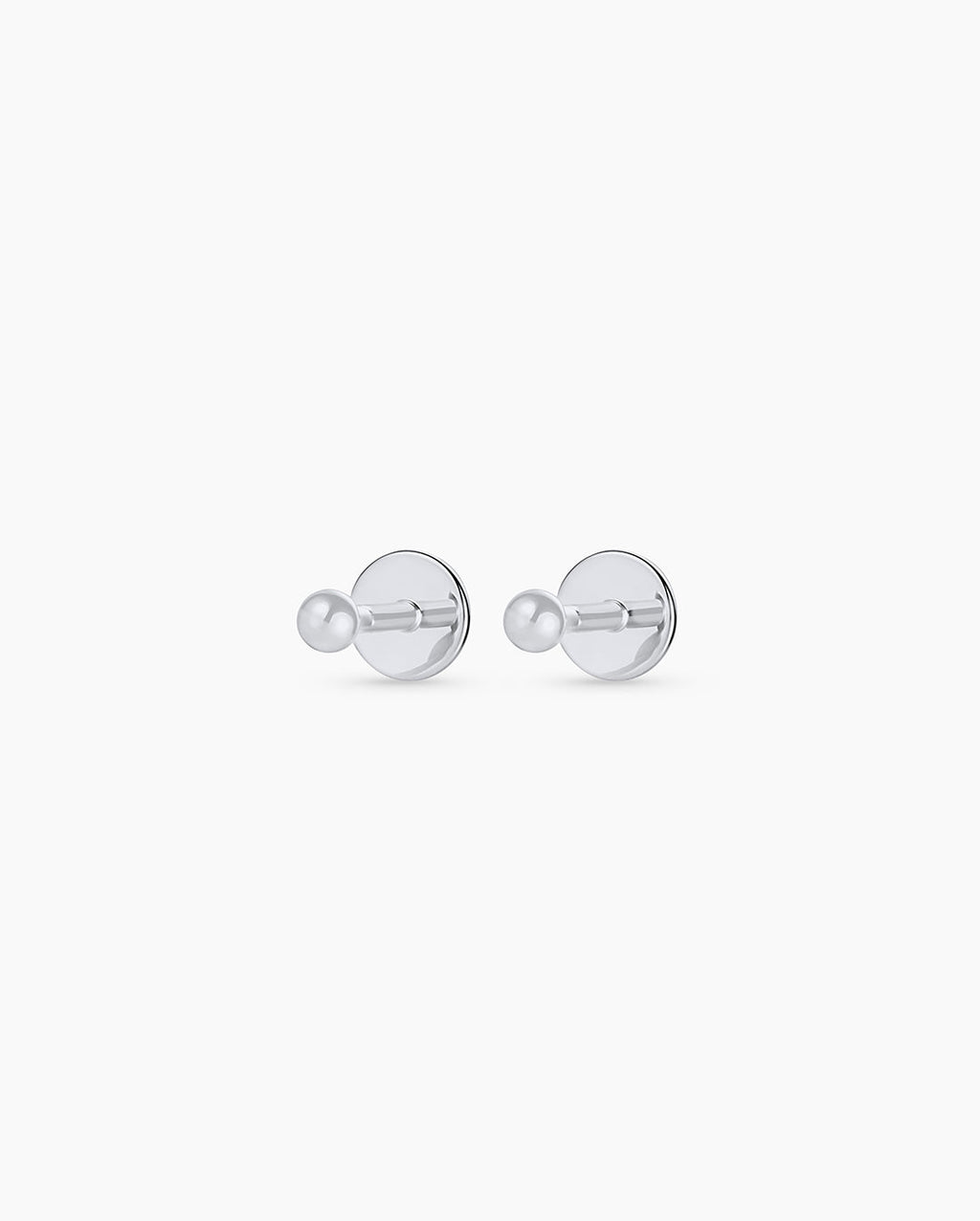 14K Gold Newport Flat Back Studs || option::14K Solid White Gold