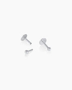 14K Gold Newport Flat Back Studs || option::14K Solid White Gold