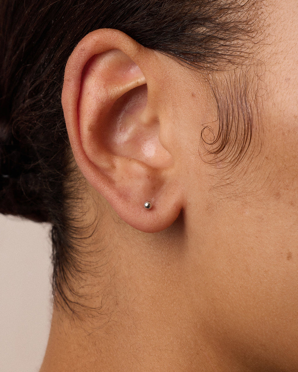 14K Gold Newport Flat Back Studs || option::14K Solid White Gold