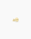 14K Gold Trio Threaded Flatback Stud || option::14K Solid Gold